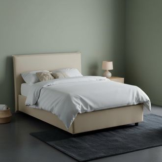 Dmora Dmora - Cama De Plaza Y Media Daceret, Cama Contenedor Con Revestimiento De Tela, 100% Made In Italy, Apertura Frontal, Con Colch&oacute;n Cm 120x190 Incluid