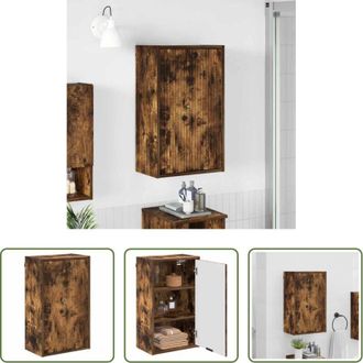 vidaXL vidaXL Mobile da bagno in legno - Mobile da Bagno con archiviazione Rovere fum&eacute; 39 x 23,5 x 65 cm