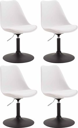 Clp Clp - Set De 4 Sillas De Comedor Maverick Con Pie De Trompeta Blanco Negro