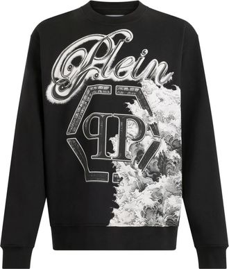 Philipp Plein Rondhals Sweatshirt Ceramic Signature - Heren - Sweatshirts - Zwart - XL - Hoodies & sweatvesten