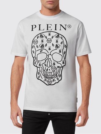 Philipp Plein T-shirt girocollo in cotone con stampa Skull e logo