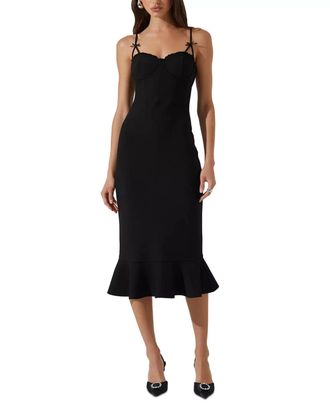 ASTR the Label ASTR The Label Adana Bustier Dress Womens Black Stretch Bow Detail PALL425