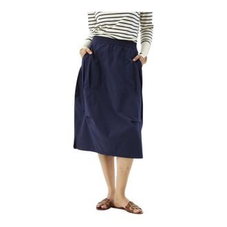 In Front Navy Gianna Skirt with Elastic Waist - female - IN FRONT - Midi Skirts - Blue - 2XL - Skirts