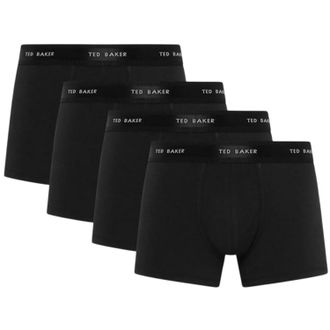 Ted Baker Effen boxershorts voor heren (Set van 4) (Zwart)