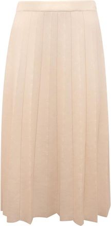 D.exterior 59436 Merinos Fine Macro Pliss&eacute; Rok - Dames - Midirokken - Beige - S - Wol - Rokken