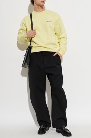 Jacquemus Sweatshirt With Logo Patch, Mens, Yellow