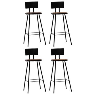 vidaXL Vidaxl - Taburetes De Cocina 4 Unidades Madera Maciza Reciclada