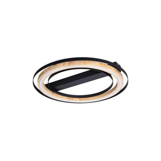 Netlighting Rilas Integrated LED Semi Flush Ceiling Light Black LED 3000K