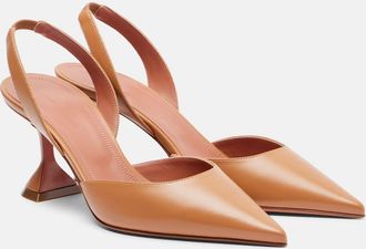 Amina Muaddi Holli 70 leather slingback pumps