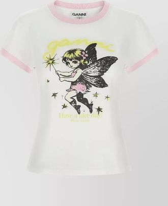Ganni fairy graphic t shirt crew neck