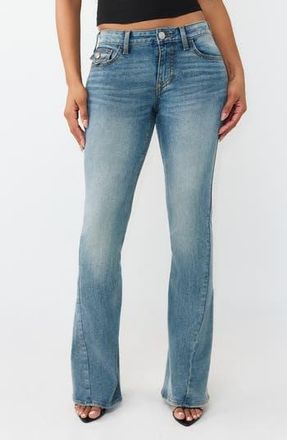 True Religion Joey Flap Pocket Flare Leg Jeans in Medium Horizon Wash at Nordstrom Rack, Size 32
