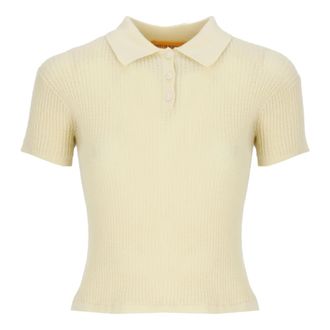 Guest In Residence Polo Shirts, female, Yellow, Size: M Shrunken Polo