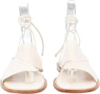 Hereu Clava Lambskin Asymmetrical Lace Sandals