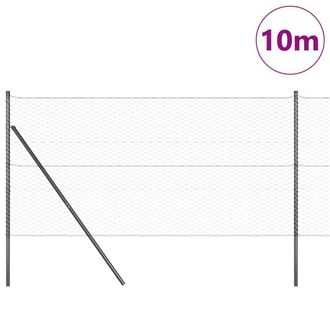 Berkfield Home Hexagon Fence Grey 1.4x10 m Steel