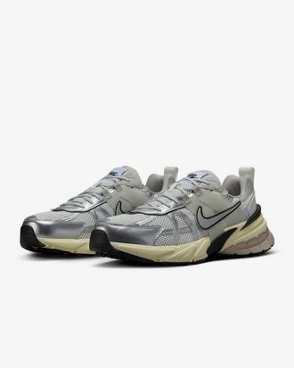 Nike Mens V2K Run Sneaker In Summit White/platinumiron Ore/metallic Silver
