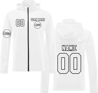 Generic Custom Varsity Jacket Personalized Hoodie Jacket Stitched Name Number for Men Women White