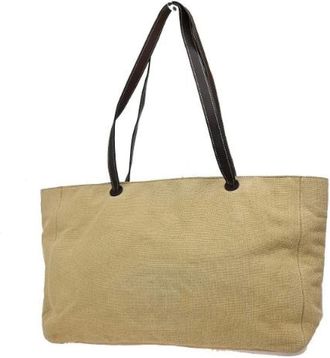 Chanel Pre-owned Tote Bags, female, Beige, Size: ONE SIZE Pre-owned Canvas Tote Bag