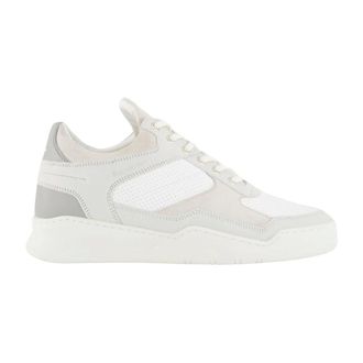Filling Pieces Schoenen, Heren, Wit, 43 EU, Leer, Paneled White Low Top Ghost Sneaker