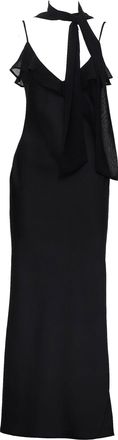 Rotate Elara V-Neck Ruffle Integrated Scarf Slip Maxi Dress