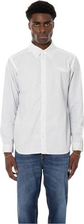 Diesel S-Simply Printed Pinstripe Shirt - Heren - Zakelijke Overhemden - Wit - M - Overhemden