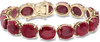 Ross-Simons Ruby Bracelet in 18kt Gold Over Sterling