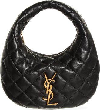 Saint Laurent Baby Icare Quilted Leather Hobo Bag in Black at Nordstrom