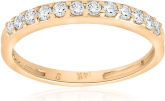 Pompeii3 1/2ct Diamond Wedding Ring 14K Yellow Gold Womens Stackable Band Jewelry Round Size Selectable