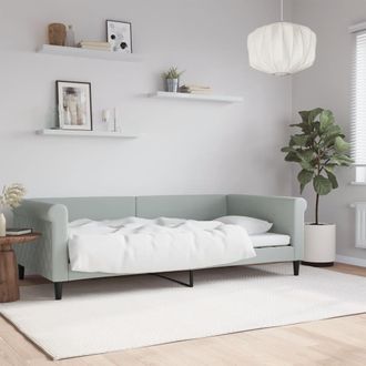 vidaXL Sof&aacute; Cama Sin Colch&oacute;n Terciopelo Gris Claro 100x200 Cm Vidaxl
