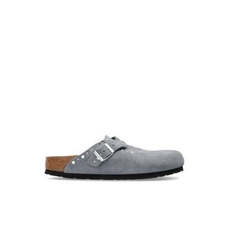 Birkenstock Boston Rivet Suede Leather - Dames - Slip ons - Blauw - 41 EU - Leer - Schoenen