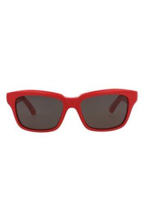 Balenciaga 55mm Rectangular Sunglasses in Red Red Grey at Nordstrom Rack