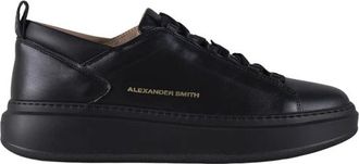 Alexander Smith Wembley Uomo Alta Frequenza in zacht zwart leer en zwarte zool - Heren - Sneakers - Zwart - 43 EU - Leer - Schoenen