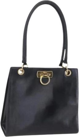 Ferragamo Pre-owned Handbags, female, Black, Size: ONE SIZE Pre-owned Leather Handbag
