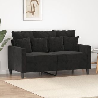 vidaXL Sof&aacute; De 2 Plazas Terciopelo Negro 120 Cm Vidaxl