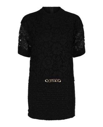 Valentino Vlogo Chain Embellished Lace Dress
