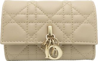 Dior Beige Leather Coin Purse/Coin Case (Pre-Owned)