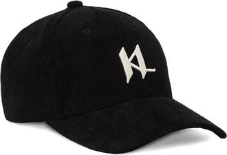 Karl Lagerfeld Cappello da baseball a coste con monogramma - Nero