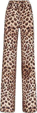 Philipp Plein Broeken Palace Fit - Dames - Wijde Broeken - Bruin - S - Polyester - Broeken