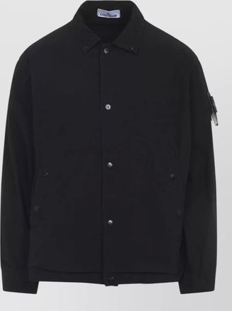 Stone Island jacket arm patch collared design front pockets