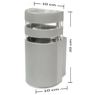 Trade Shop Trade Shop Traesio - Trade Shop - Applique A Parete Per Esterno Luce Lampada Muro Moderna Giardino Terrazzo Es17 - Grey