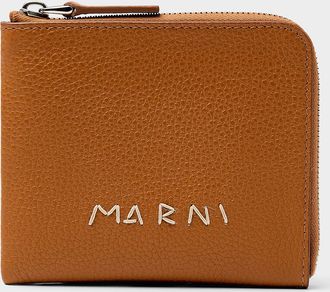 Marni Mens Zippered-closure leather wallet