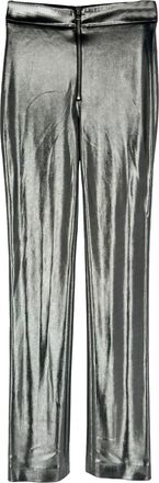 Galvan London Straight-Leg Trousers in Metallic Silver Polyester