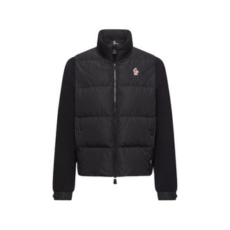 Moncler Black Quilted Mock Collar Jacket