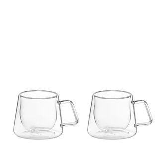 KASANOVA Set tazzine t&egrave; trasparenti in vetro borosilicato, da 200 ml