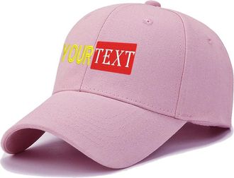Generic Custom Embroidered Hat,Embroidered Cap, Personalized Adjustable Baseball Cap Add Your Text & Logo UK Pink