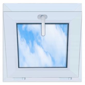 OEM Finestra In Pvc Bianca 55x55 Basculante 550x550 A Vasistas Con Doppio Vetro, Nuova