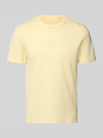 GAP T-Shirt mit Rundhalsausschnitt und Label-Stitching in Hellgelb, Gr&ouml;&szlig;e XXL