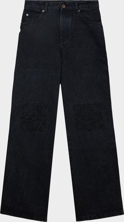 Loewe Men & apos;s Anagram-Embroidered Baggy Jeans