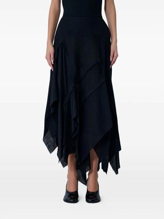 Limi Feu Gauzed draped midi skirt - Zwart