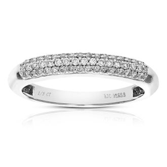 Vir Jewels 1/3 cttw Lab Grown Diamond Wedding Band in Sterling Silver For Women
