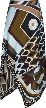 Pucci Asymmetric Printed Silk Midi Skirt - Multicoloured - 42 (UK10 / S)